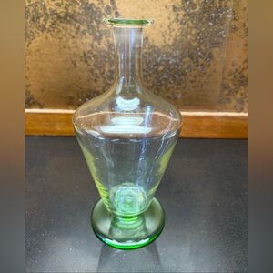 Steuben Glass Celeste Green And Clear Decanter No Stopper 10.5”